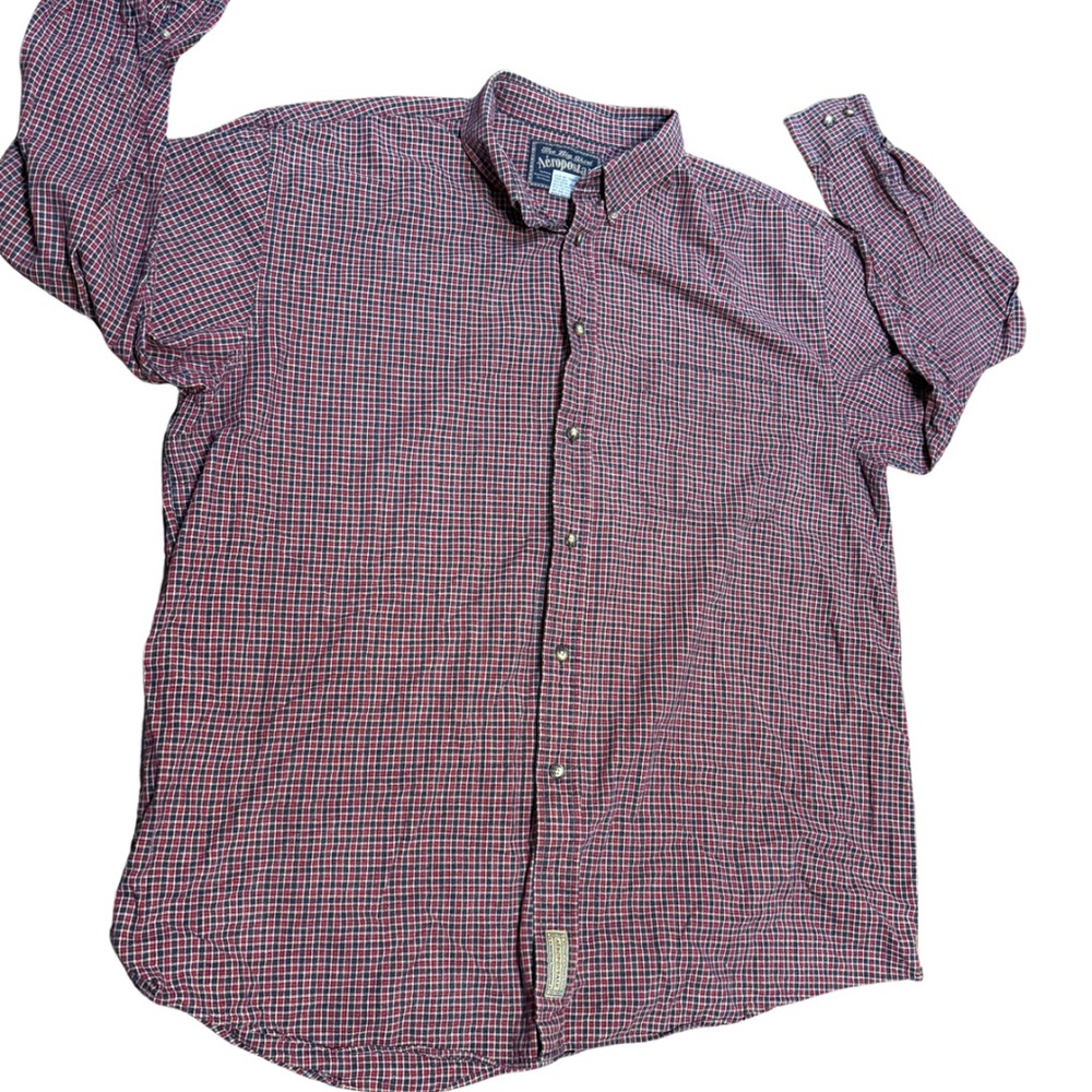 Aéropostale Big Shirt Men’s XL Plaid Button Down Y2K Grunge Oversized